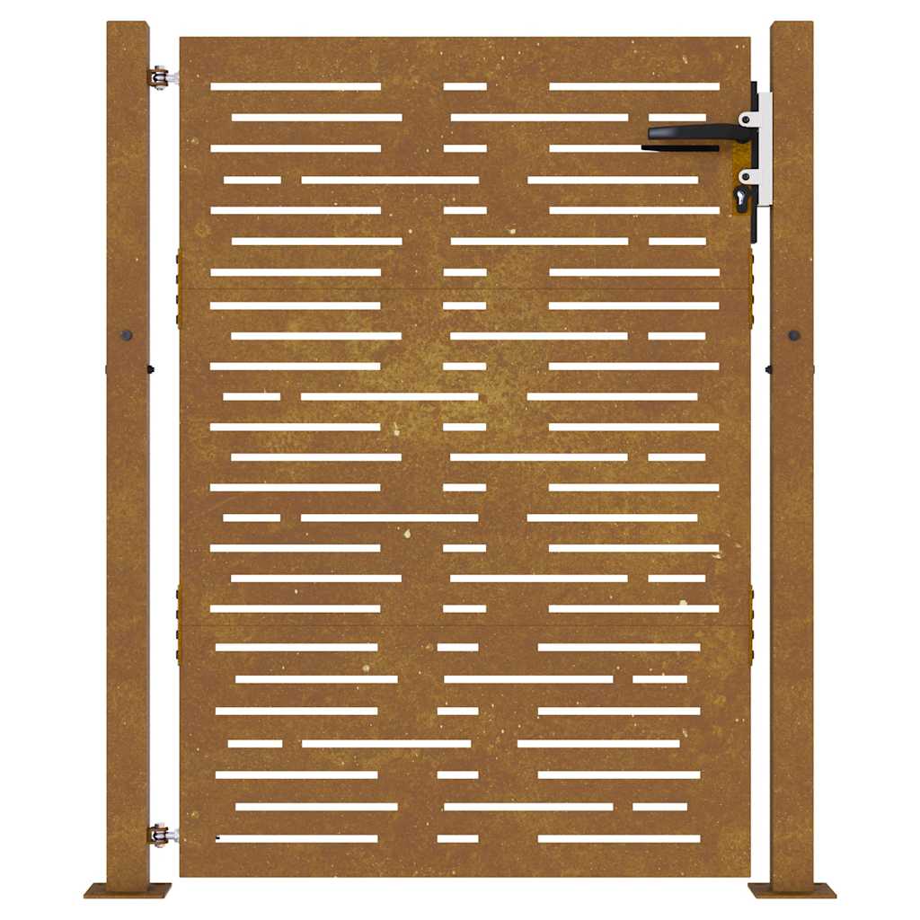 vidaXL Puerta de jardín acero corten diseño bambú 105x155 cm
