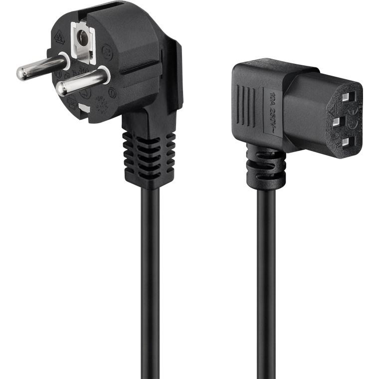 Cable de conexión de red en ángulo a ambos lados para conectar dispositivos, 3m negro