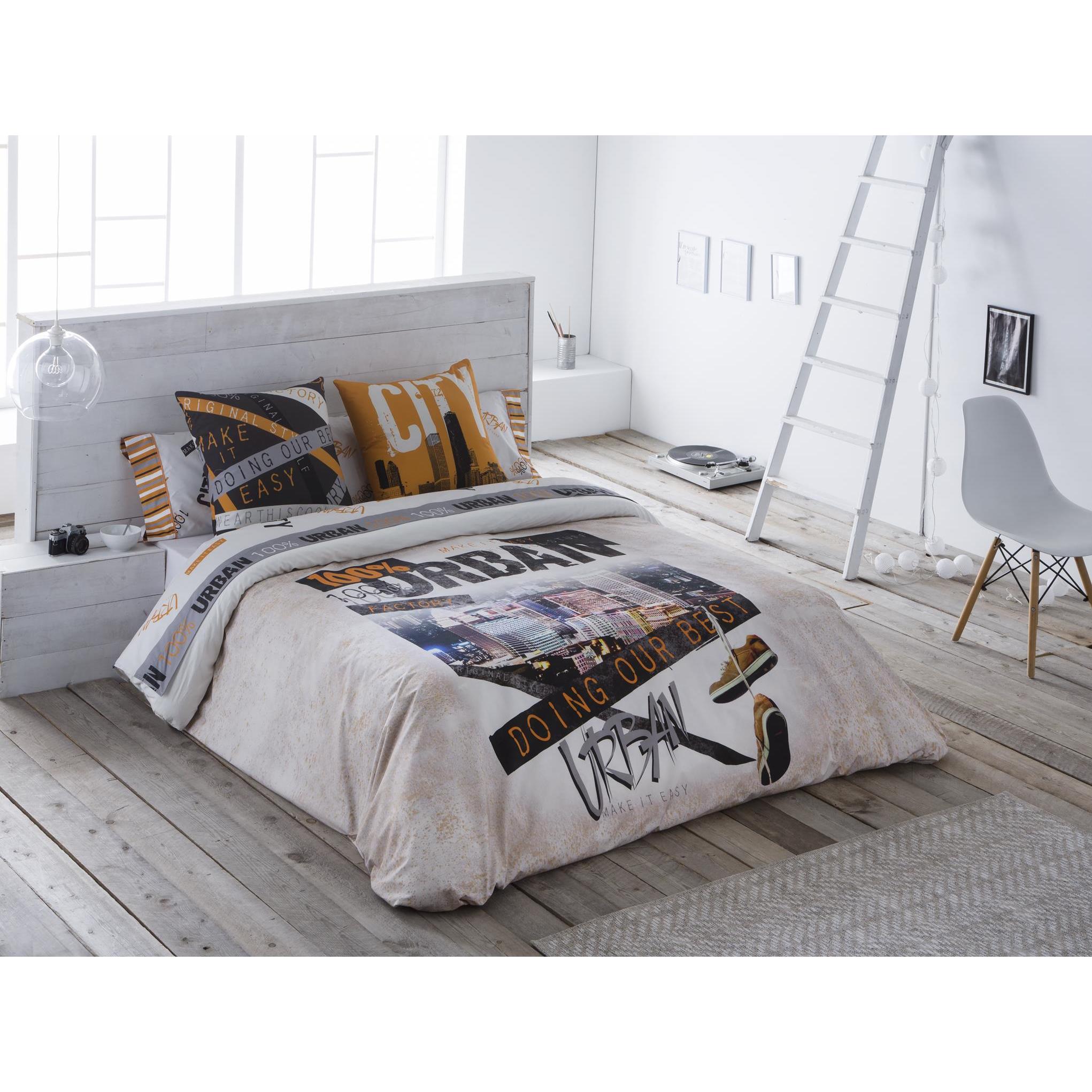 JVR - Funda nórdica juego de 2 piezas modelo URBAN - Tejido 100% Algodón - Estampado digital - Fabricado en España - Cama 90/105/135/150/160/180