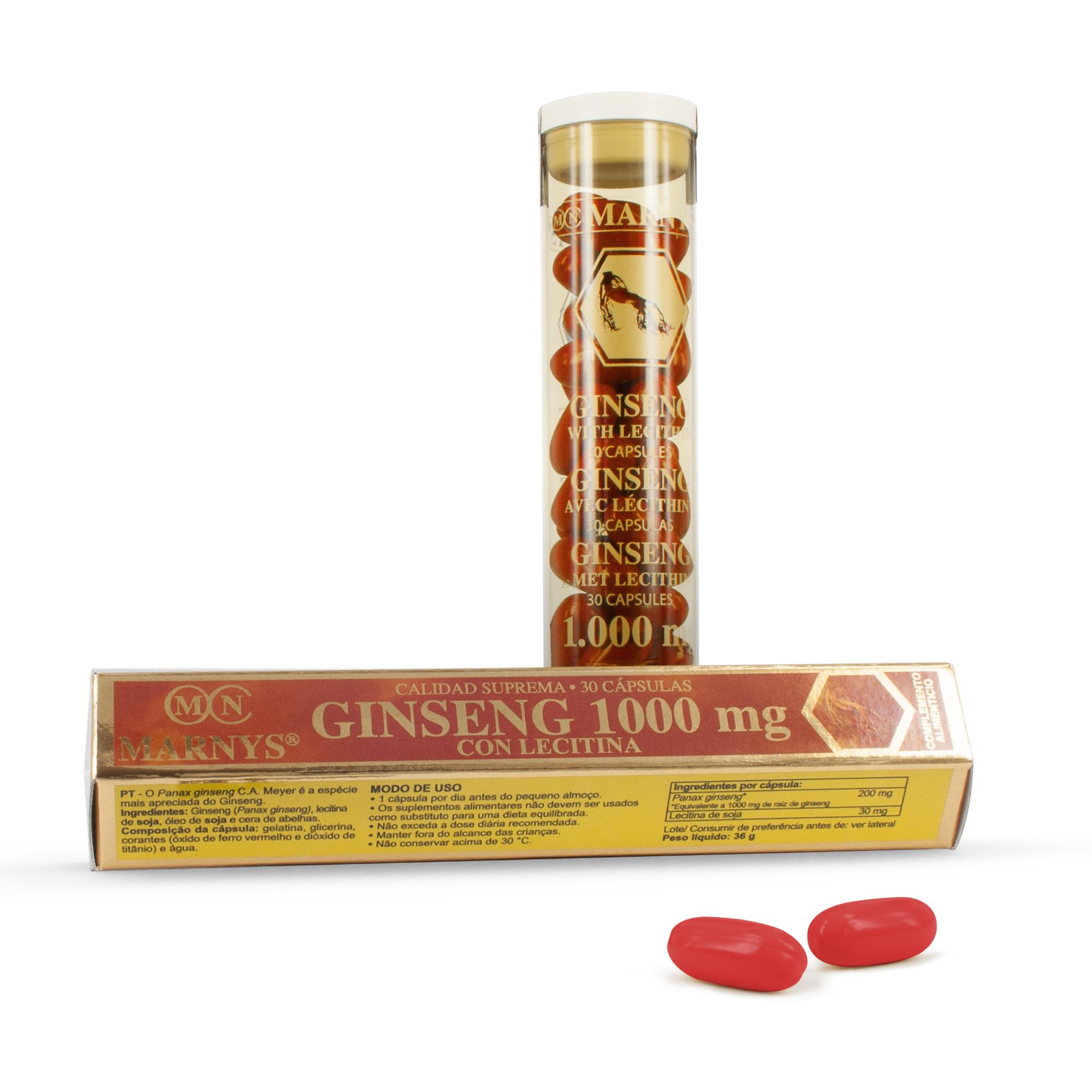 Marnys Ginseng con Lecitina 30 Cápsulas x 1000 mg