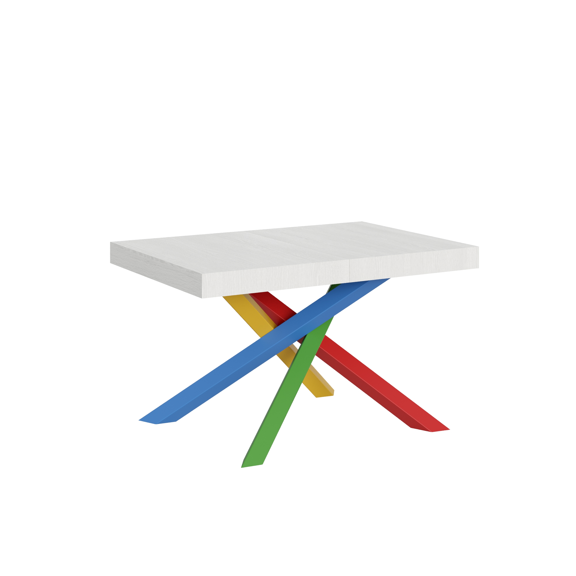 Mesa extensible 90x120/224 cm Volantis Estructura Fresno Blanco 4/B - Itamoby
