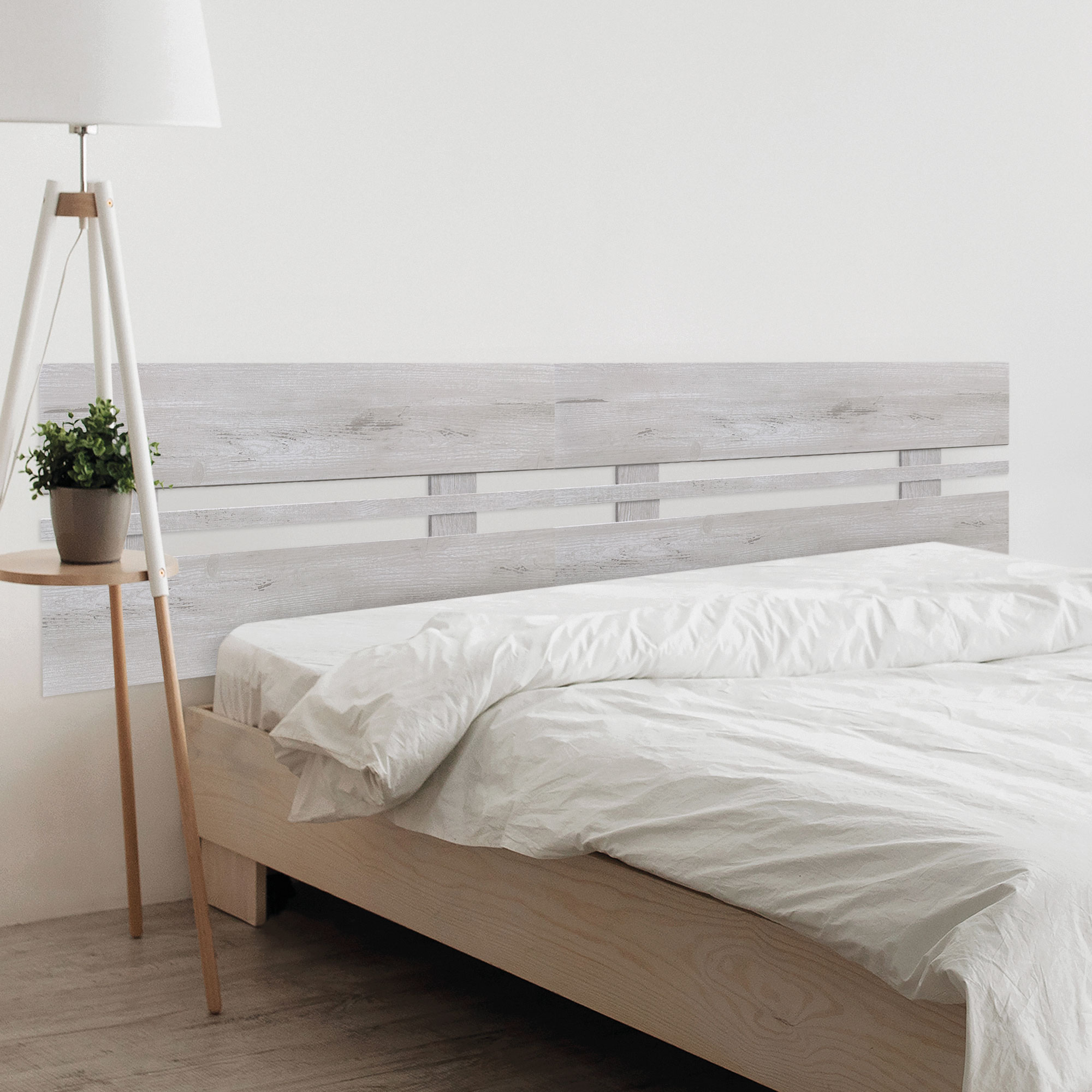 DHOME Cabecero de Madera reciclada DM Horizontal Ancho DUAL Cama Palets Herrajes incluidos