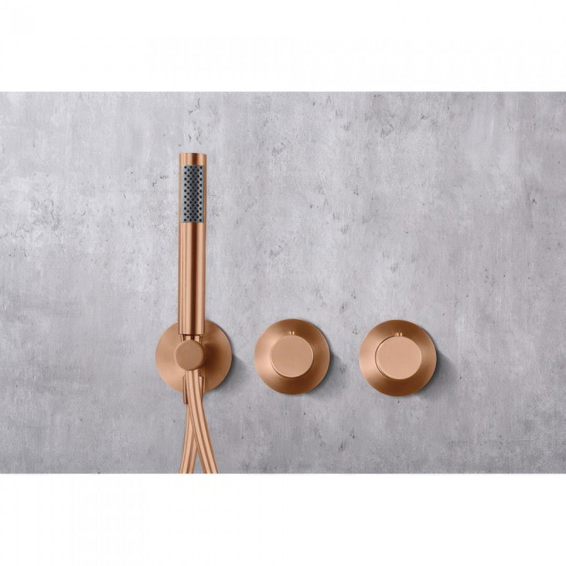 IMEX GTA052/ORC conjunto ducha monomando empotrado  oro rosa cepillado