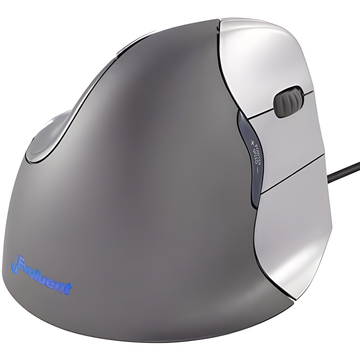 Evoluent VM4R Vertical Mouse for Right Hand, wired ergonomic mouse with 6 buttons, adjustable pointer speed, and comfortable thumb rest, perfect for office use with Windows and Mac systems, ideal for those seeking comfort and precision.