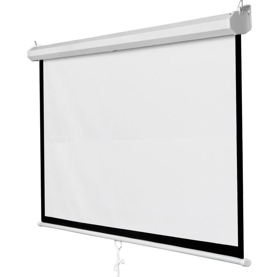 Pantalla para proyector Eléctrica 84" 4:3, Luxscreen, Área Visible Blanca 171 x 128 cm, Requiere un Espacio de instalación de 192cm, Instalación a Pared ó Techo, Incluye mando a distancia radiofrecuencia, Motor sincrónico sin mantenimiento, Borde negro