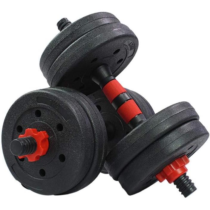 Ninabei set de mancuernas 20-30 KG ajustables,mancuernas con pesas y barra  de extensión, Barra Recta Ajustable,Dumbbell con Barras ConexióN 2en 1