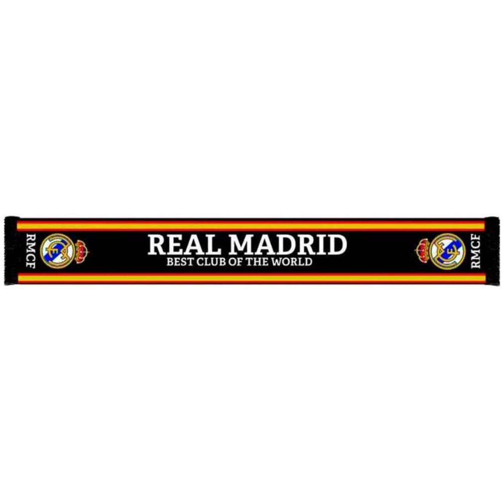 Bufanda Real Madrid Negra con Motivo Estampado 20x140 Cm