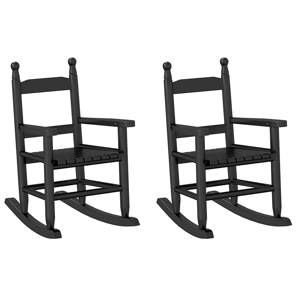vidaXL Mecedoras para niños 2 uds madera maciza de álamo