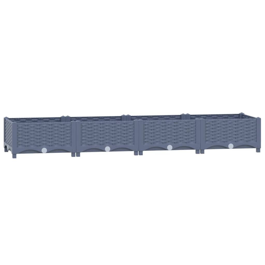 vidaXL Arriate 160x40x23 cm polipropileno Color Gris oscuro,  Marrón,  Negro y mas