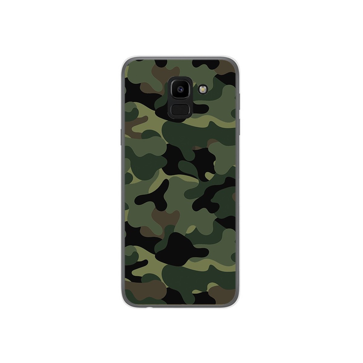 Tumundosmartphone Funda Gel Tpu para Samsung Galaxy J6 (2018) Diseño Camuflaje Dibujos