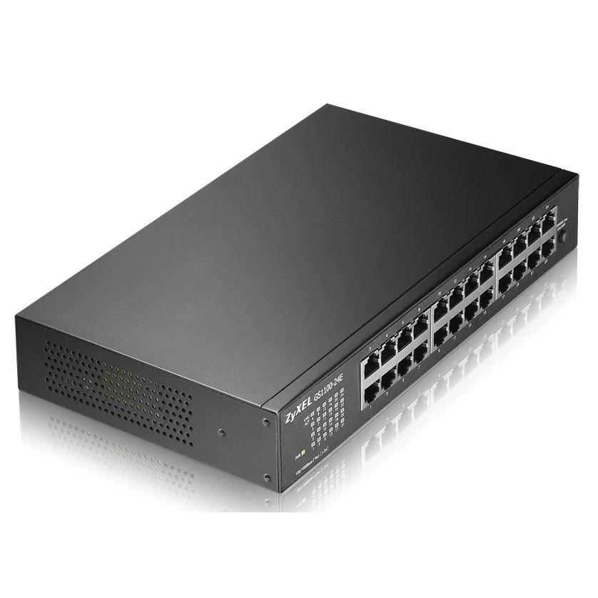 HUB Switch puertos 24 puertos RJ-45 Gigabit Ethernet (10/100/1000) ZYXEL GS1100-24E-EU0103F  | Gigabit Ethernet (10/100/1000), Negro