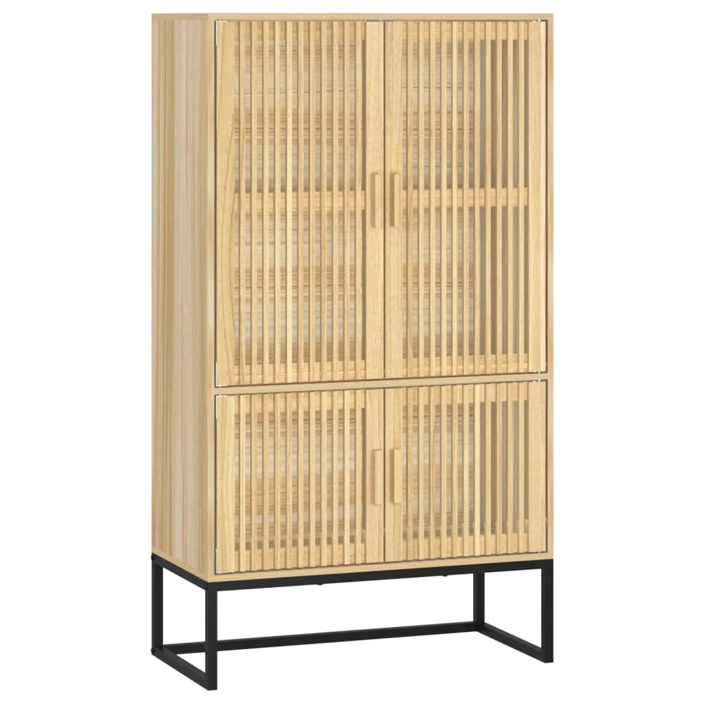 vidaXL Aparador alto madera contrachapada 70x35x125 cm en color Marrón/Negro/Blanco