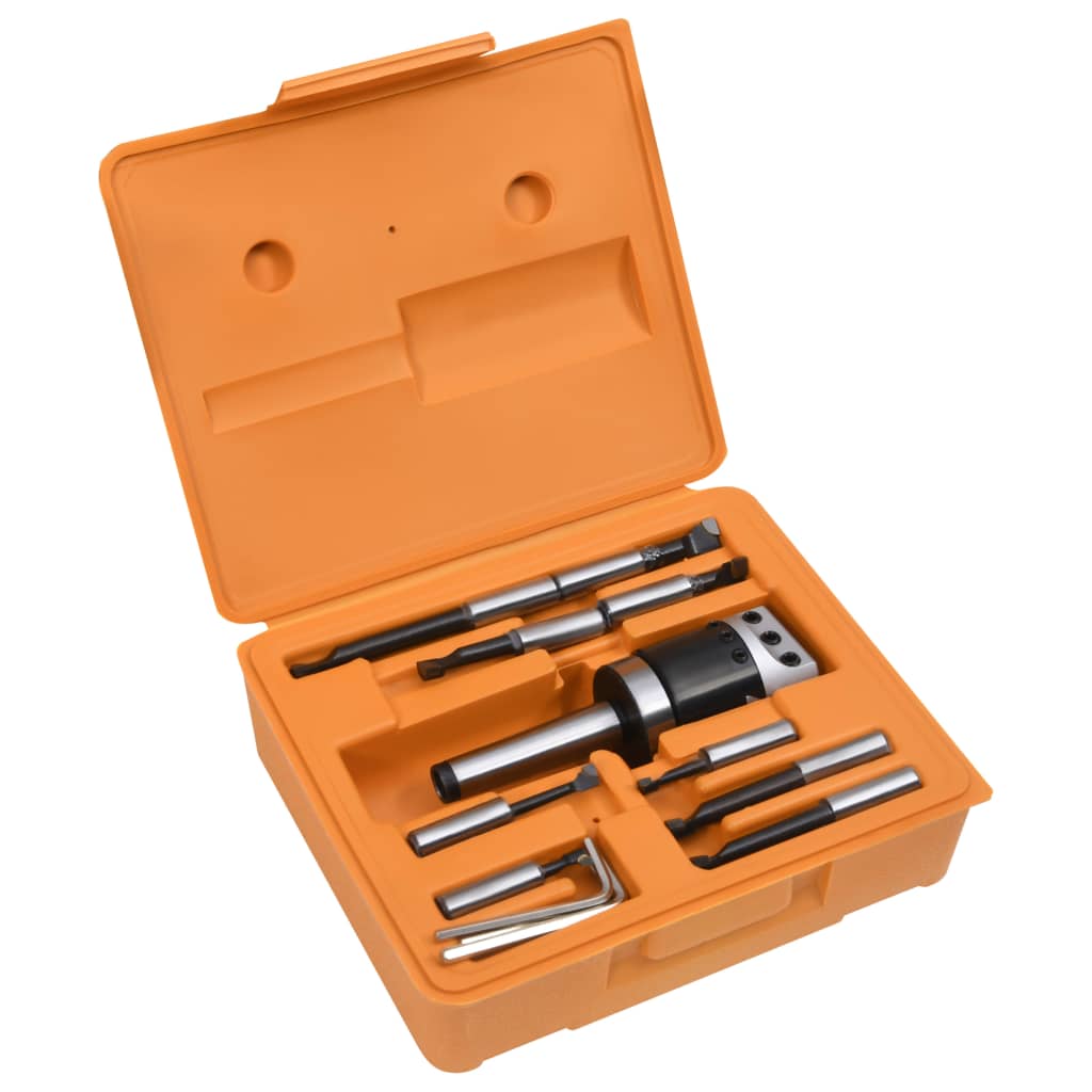 vidaXL Set de Herramientas Perforación (15 Piezas) Cabezal 50mm Torno Modelo MT2-F1-12, MT3-F1-12