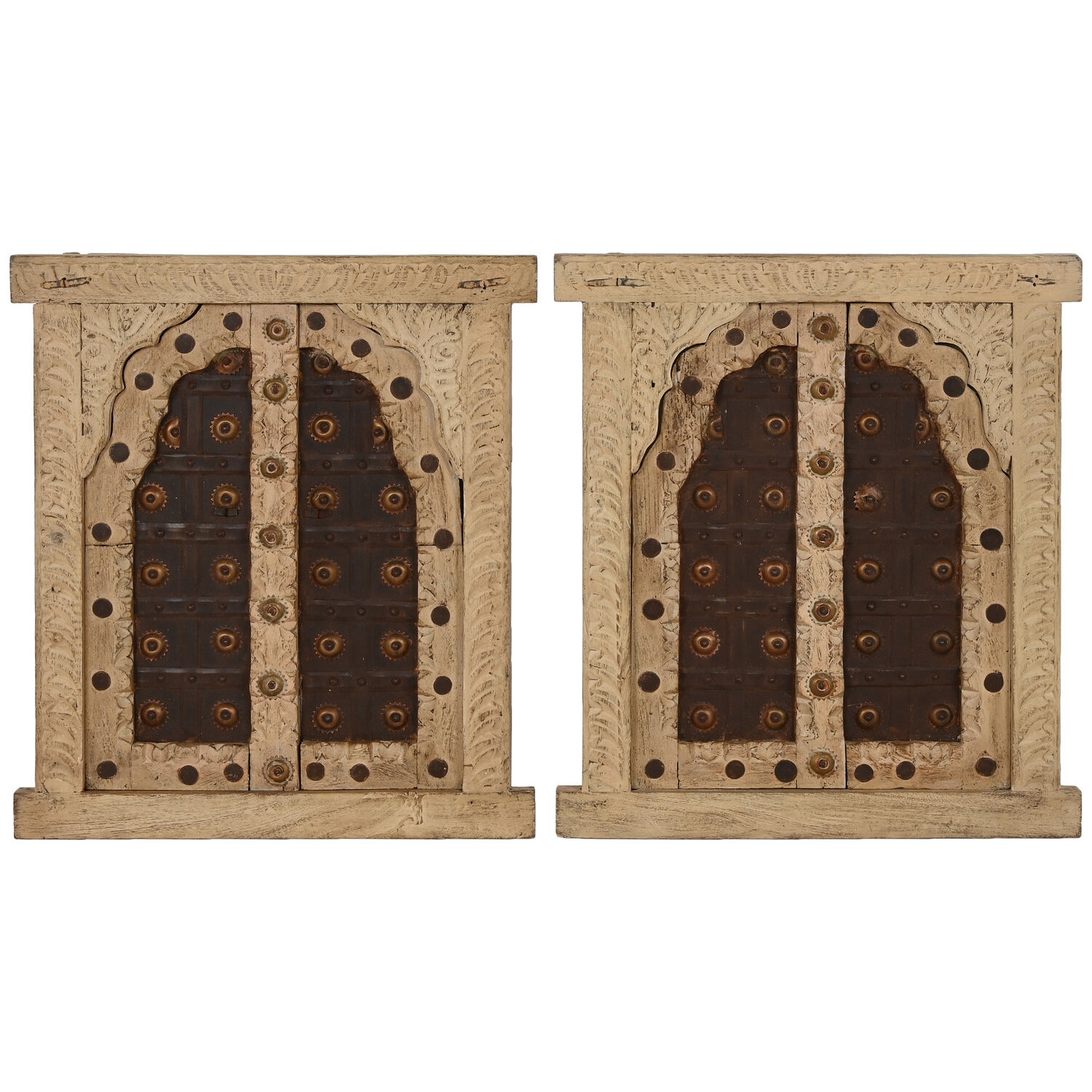 Decoracion pared teca hierro 45x5x51 ventana beige El mejor complemeto para tu hogar.