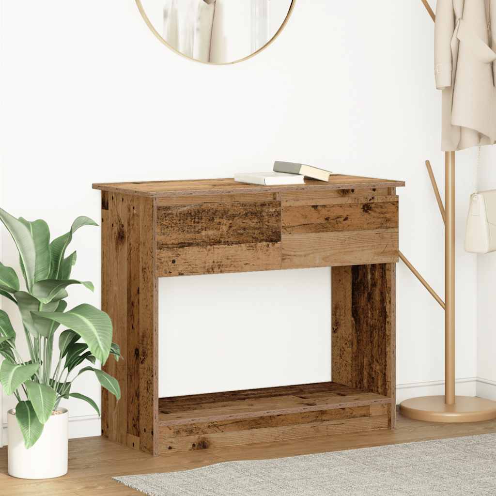 vidaXL Mesa consola con cajones roble marrón 85,5x38,5x74,5 cm en color Marrón roble/Roble ahumado/Negro y más | estructura resistente ideal para salón dormitorio o estudio