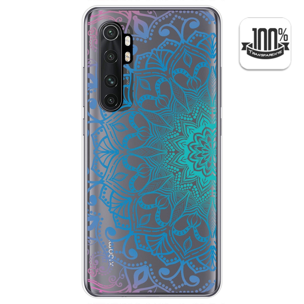 Tumundosmartphone Funda Gel Transparente para Xiaomi Mi Note 10 Lite diseño Mandala Dibujos