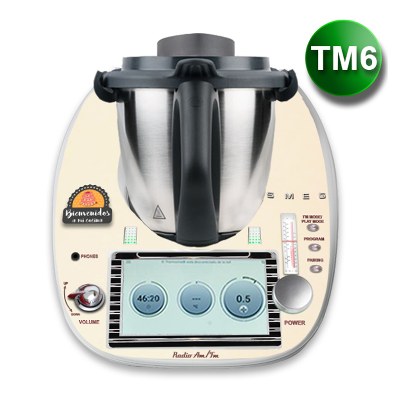 Apcym Vinilo Adhesivo para Thermomix TM6 de Alta Calidad Decora tu Maquina Cocinar - Diseño retro Dale toque diseño retro a tu Thermomix TM31. Protege polvo, arañazos, humedad, cocina más alegre