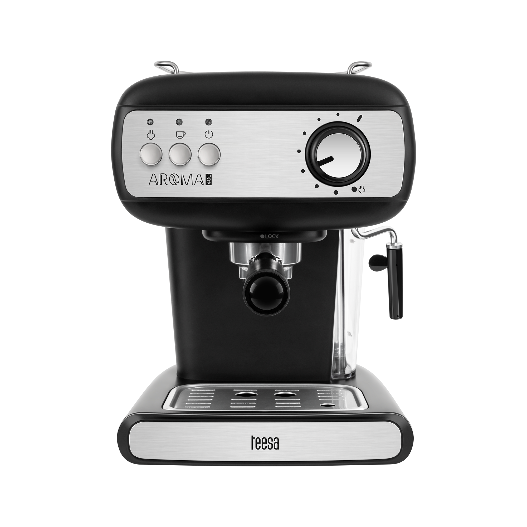 Cafetera a presión Teesa Aroma 400 con espumador 15 bar 850W