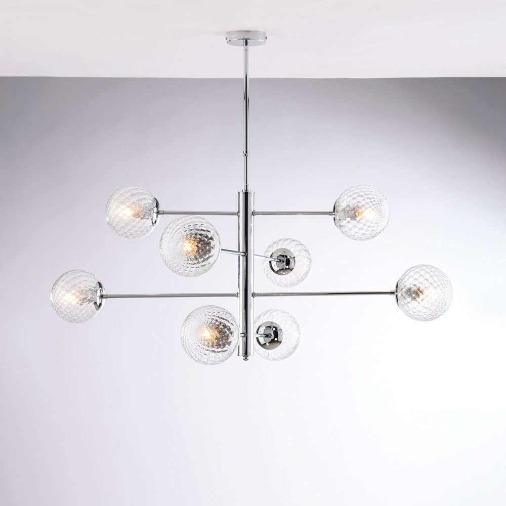 Araña Contemporánea Demeter Cromo 8 Luces E14