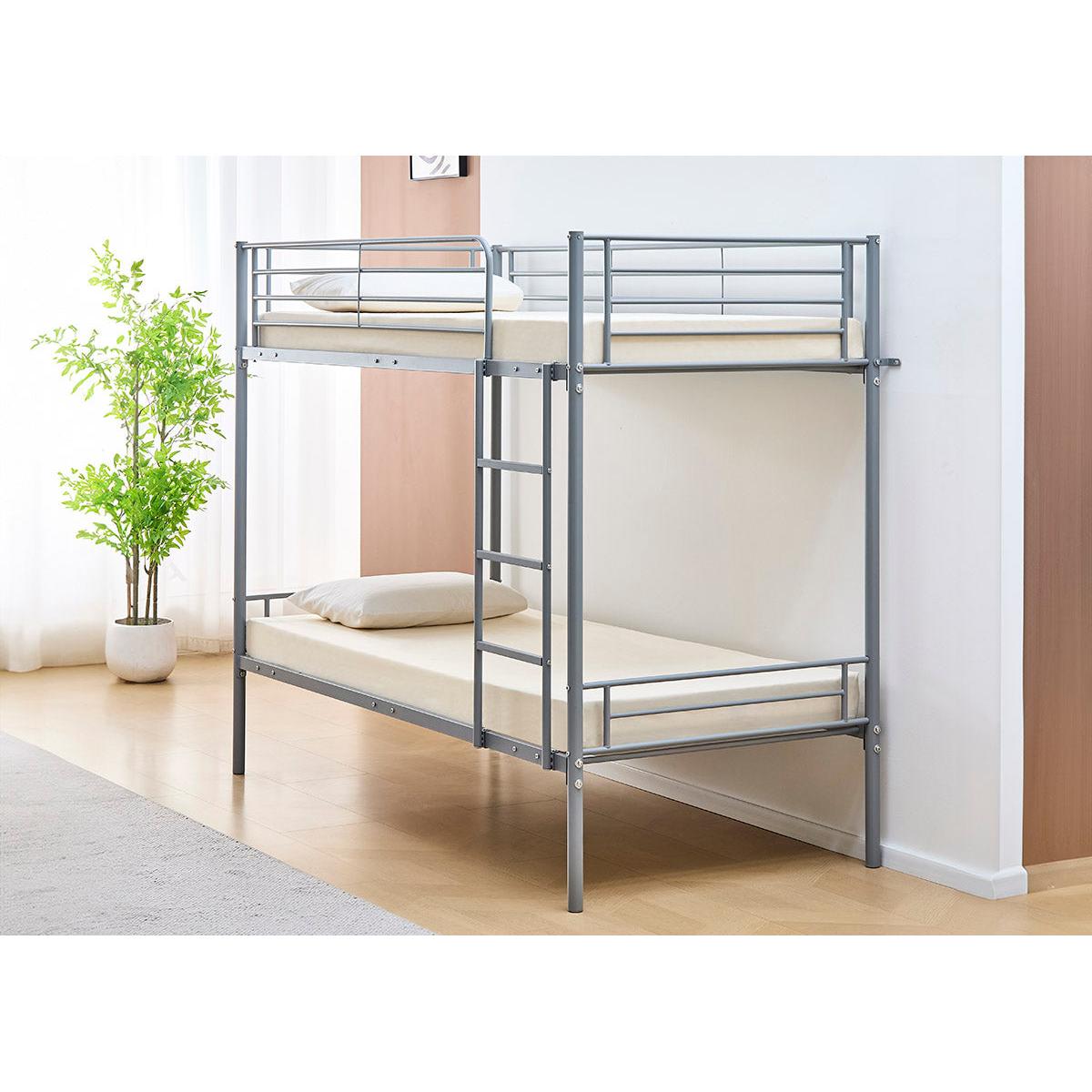 Litera Metalica Doble Cama 90cm YH Negro +2 Colchones Basicos de 18 cm (90x190 cm)