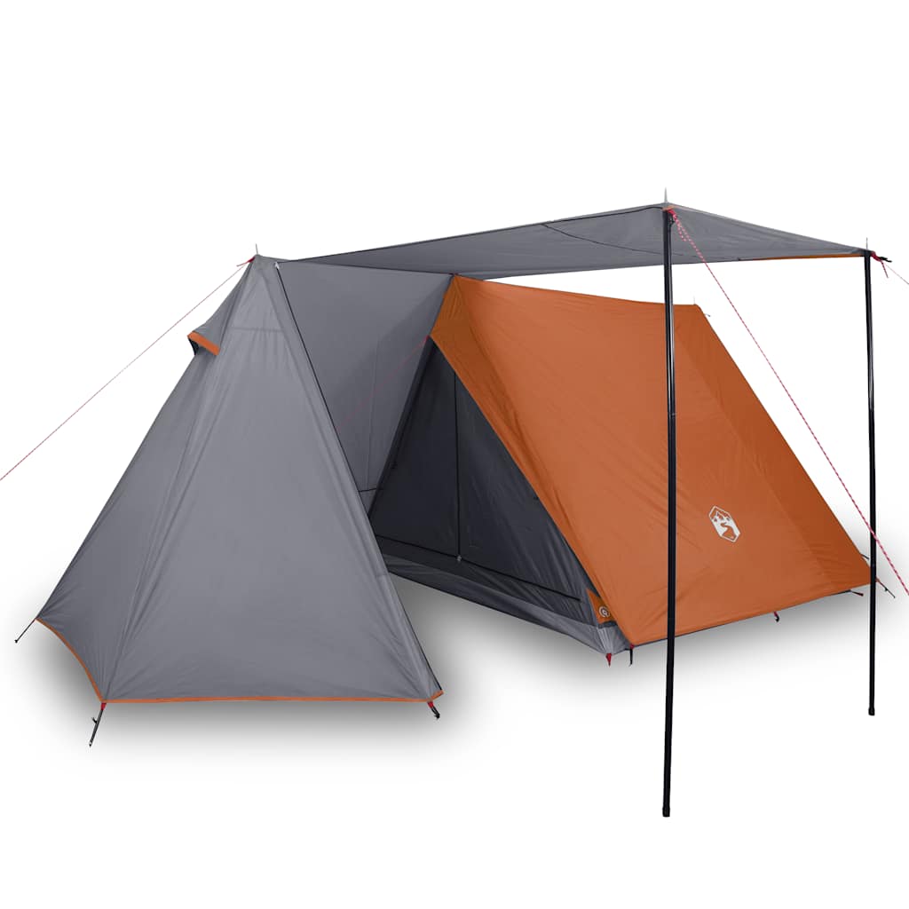 vidaXL Tienda de campaña para 3 personas impermeable gris y naranja