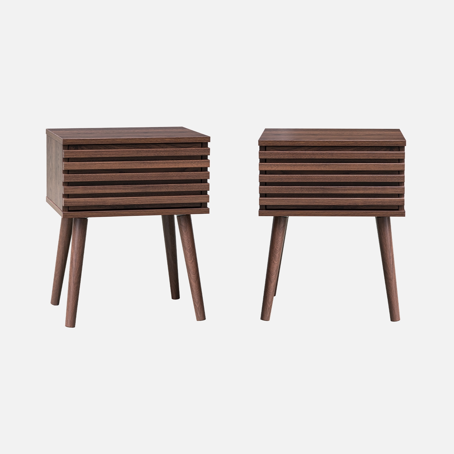 sweeek - Mesita de noche estilo escandinavo efecto madera, set de 2 , Madere , 29x40x50