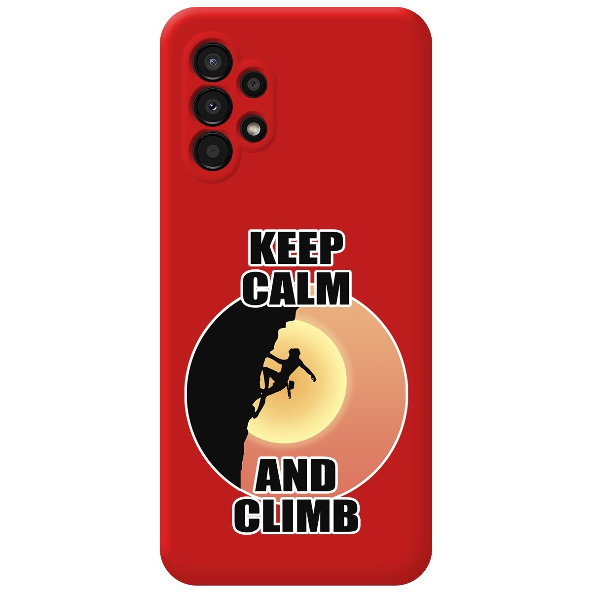 Funda Silicona Líquida Roja para Samsung Galaxy A13 4G diseño Mujer Escalada Dibujos