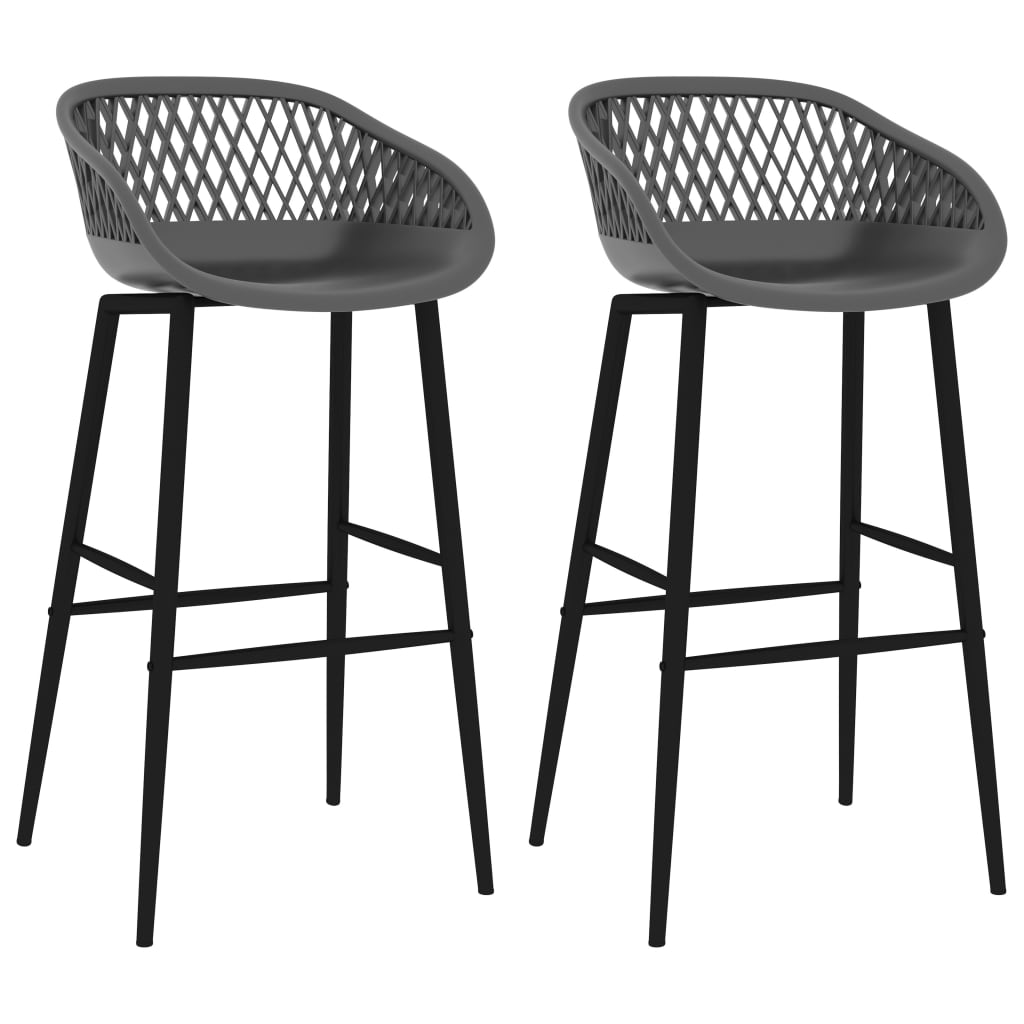 vidaXL Taburetes de cocina 2 unidades en color Negro/Gris y negro/Blanco y negro | cómodas modernas ergonómicas para comedor cocina salón hogar