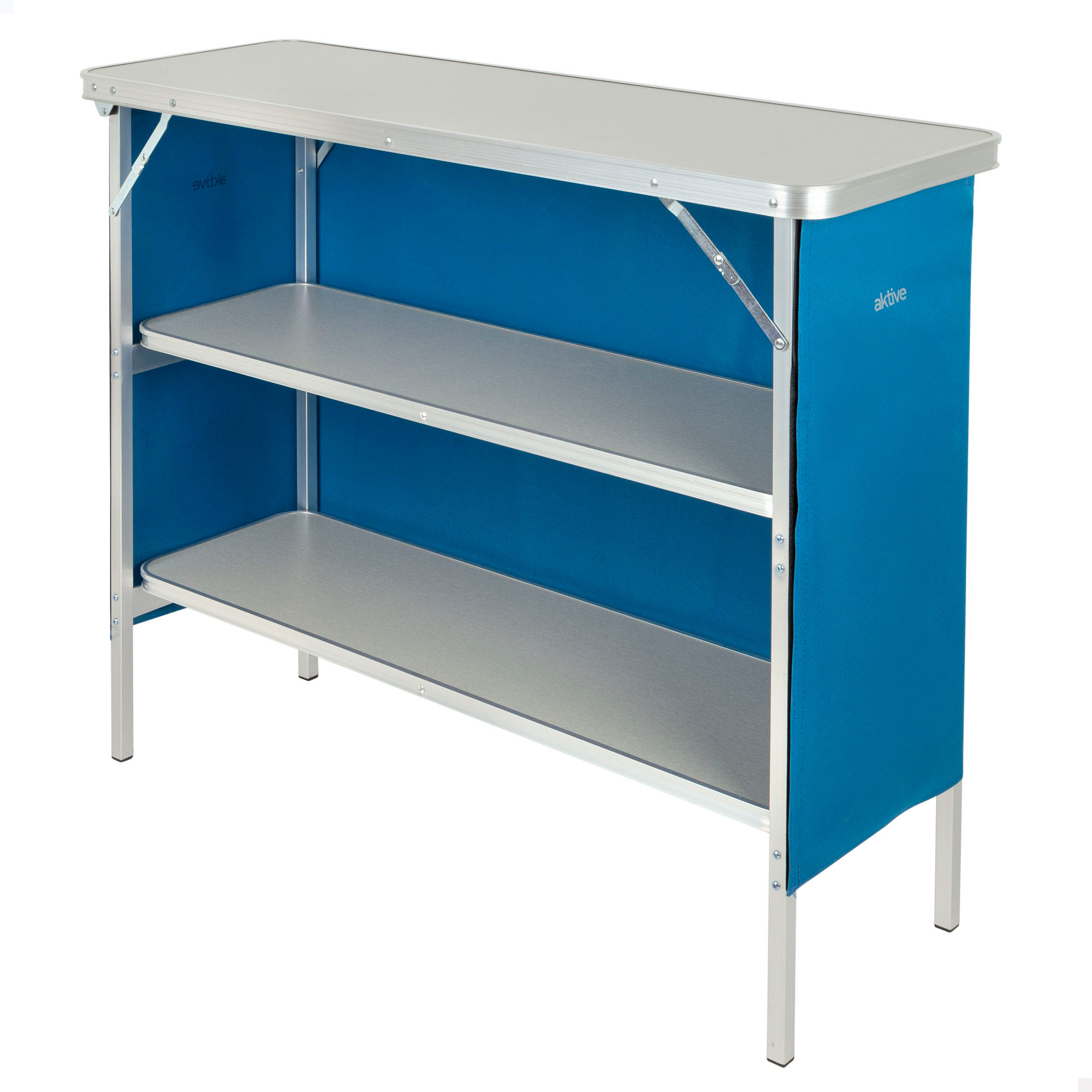 Aktive - Armario de tela para camping, con estructura plegable y desmontable, incluye bolsa de transporte, medidas 110x38x88 cm, mueble auxiliar cocina exterior, armarios, almacenaje al aire libre, para barbacoa, pícnic, caravana