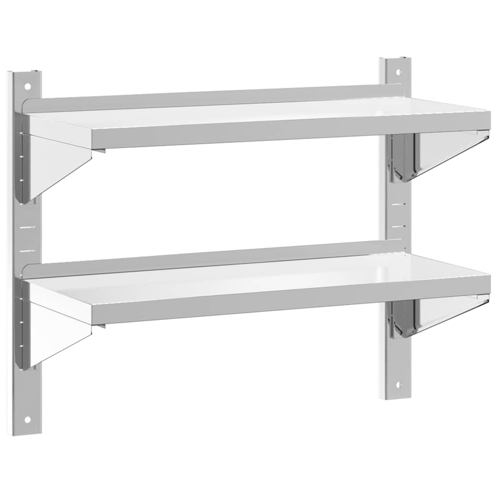 vidaXL Estante de pared acero inoxidable plateado 75x30x60 cm