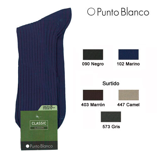 PUNTO BLANCO - 13477-10 Packs de 6 Calcetines hombre canalé 4x2