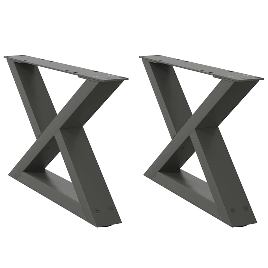 vidaXL Patas para mesa de centro (2 unidades) 60 x (30-31,3) cm, acero