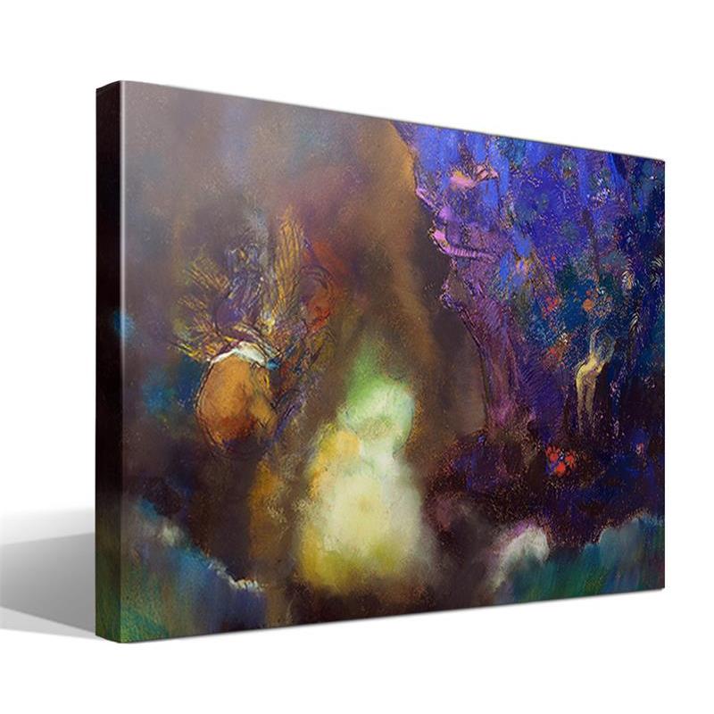 Cuadro Canvas Roger y Angélica de Odilon Redon - Alta Resolución - Lienzo 100% Algodón - Bastidor de Madera - Fabricado en España