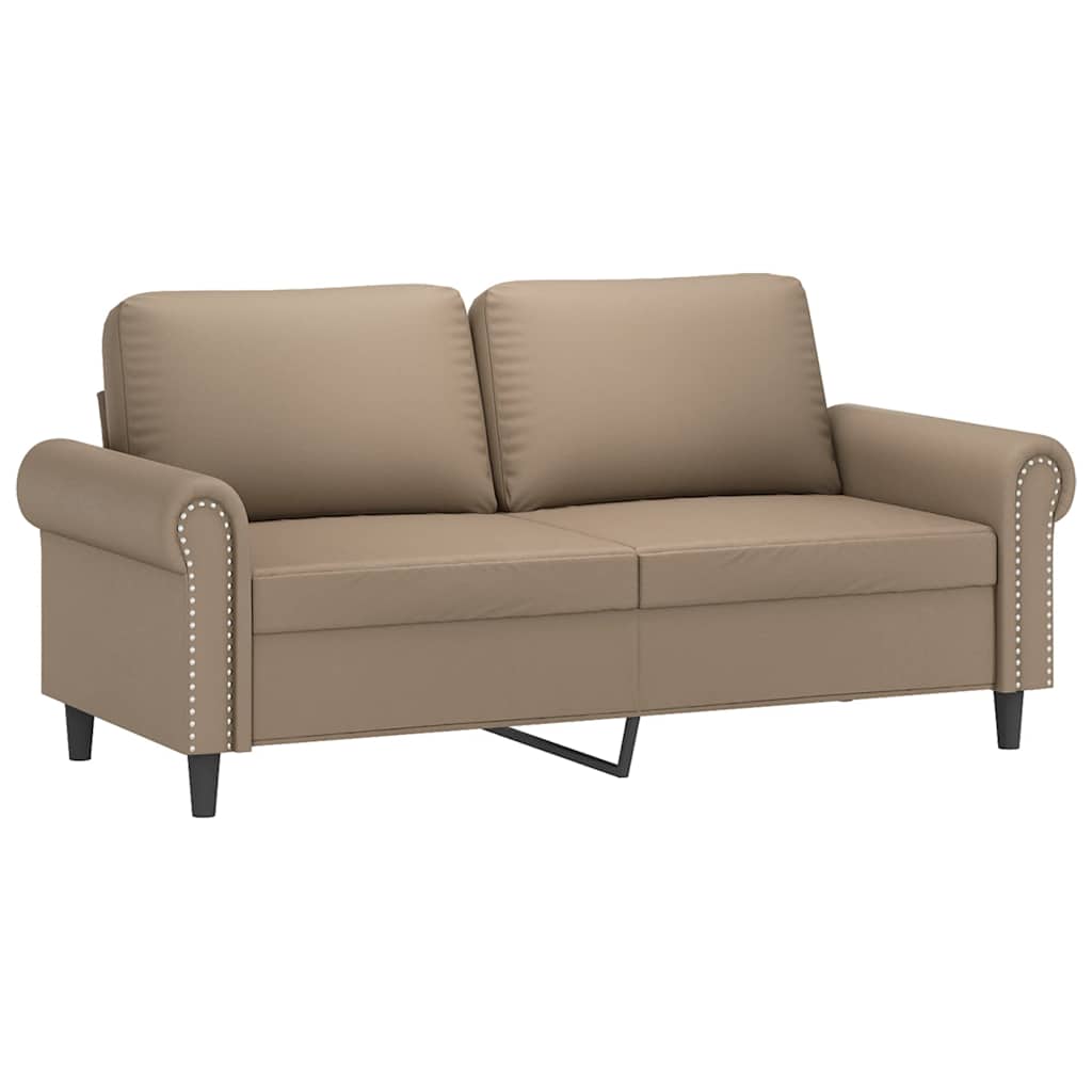 vidaXL Sofá de 2 plazas de cuero sintético color capuchino 140 cm