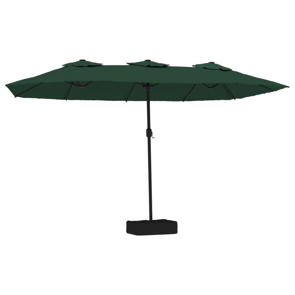 vidaXL Sombrilla doble 449x245 cm Color Blanco, Verde, Antracita