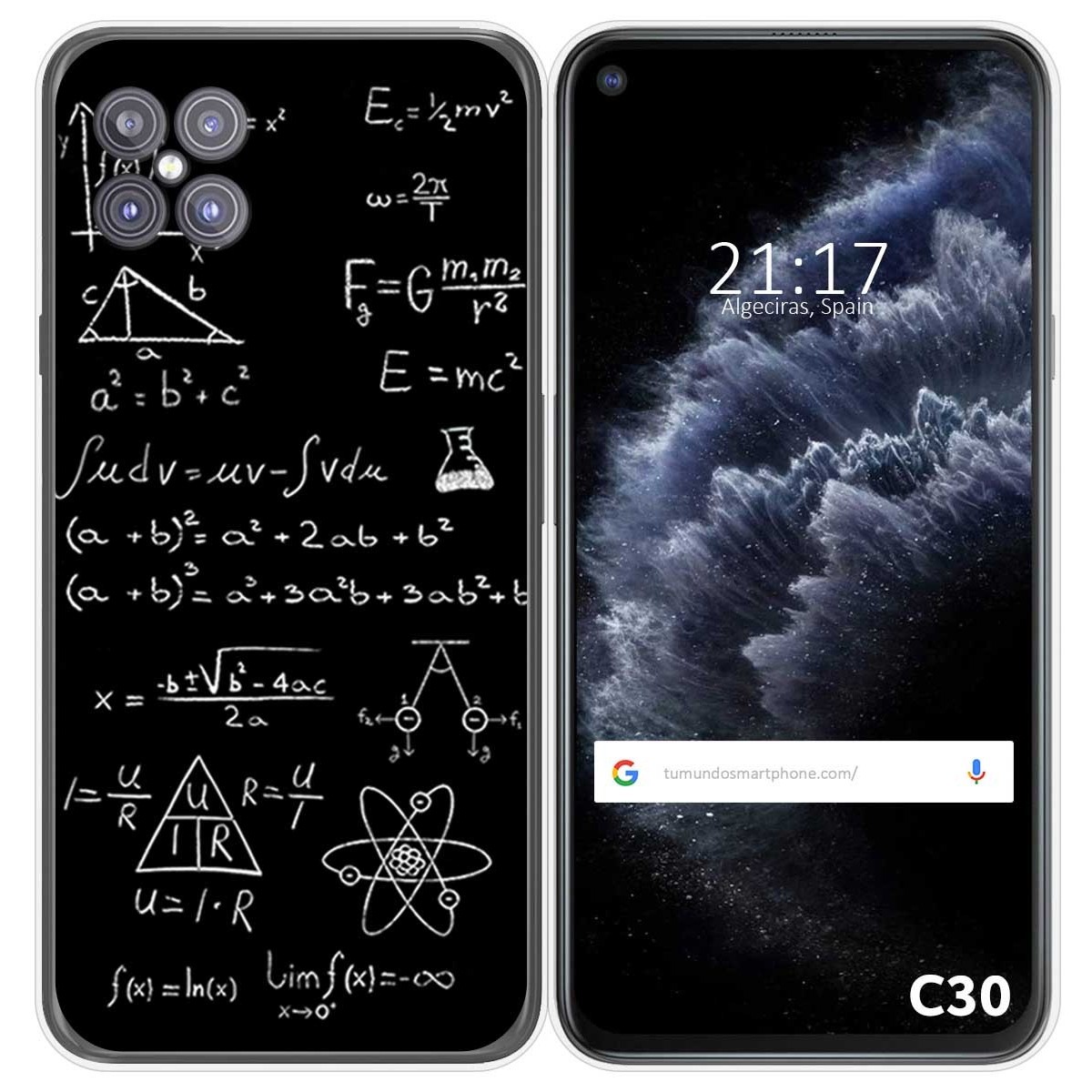 Tumundosmartphone Funda Gel Tpu para Cubot C30 diseño Formulas Dibujos