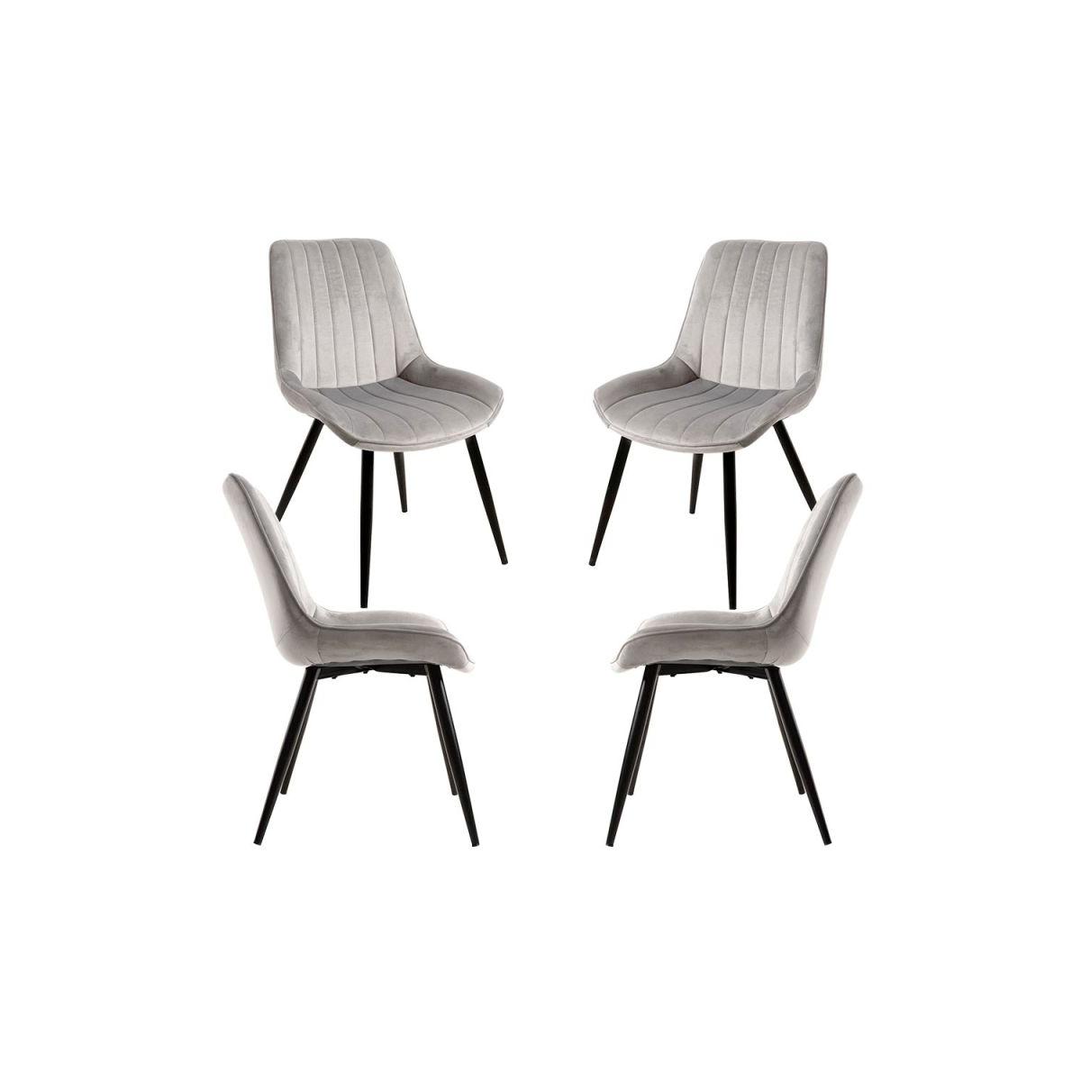 Regalos Miguel - Packs Sillas Comedor - Pack 4 Sillas Lene Terciopelo - Gris claro