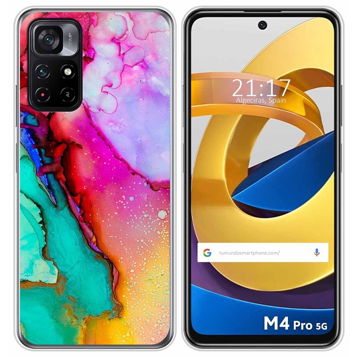 Tumundosmartphone Funda Silicona Personalizada Xiaomi POCO M4 Pro 5G - Diseño Mármol 15 Dibujos