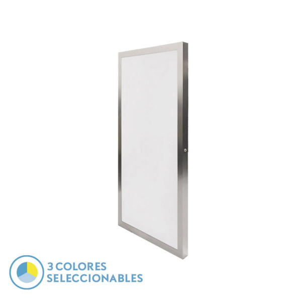 Panel llano 36w 3000k-4000k-6500k 3,8x30x60 cm niquel 3600lm