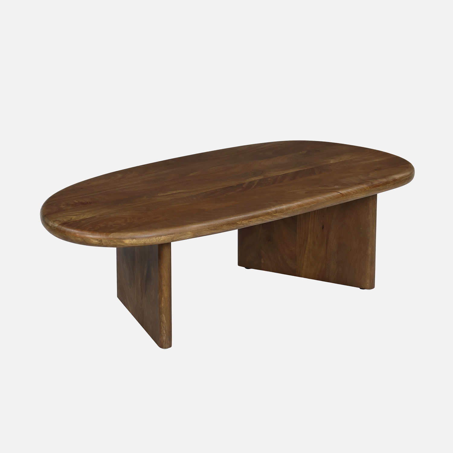sweeek - Mesa de centro ovalada de madera de mango maciza , Shiva , 120x60x35