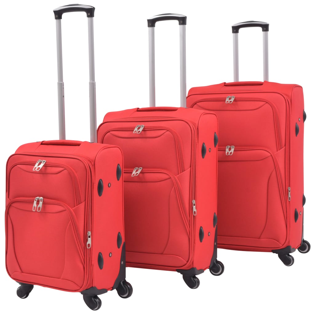 vidaXL Juego de Maletas con Ruedas 3 Piezas Mochila Equipaje Bolso Viaje Color Café,  Azul marino,  Negro y mas