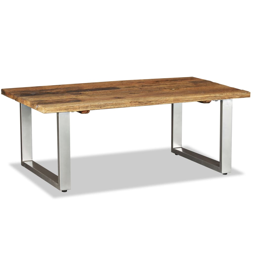 vidaXL Mesa de centro de madera maciza reciclada 100x60x38 cm