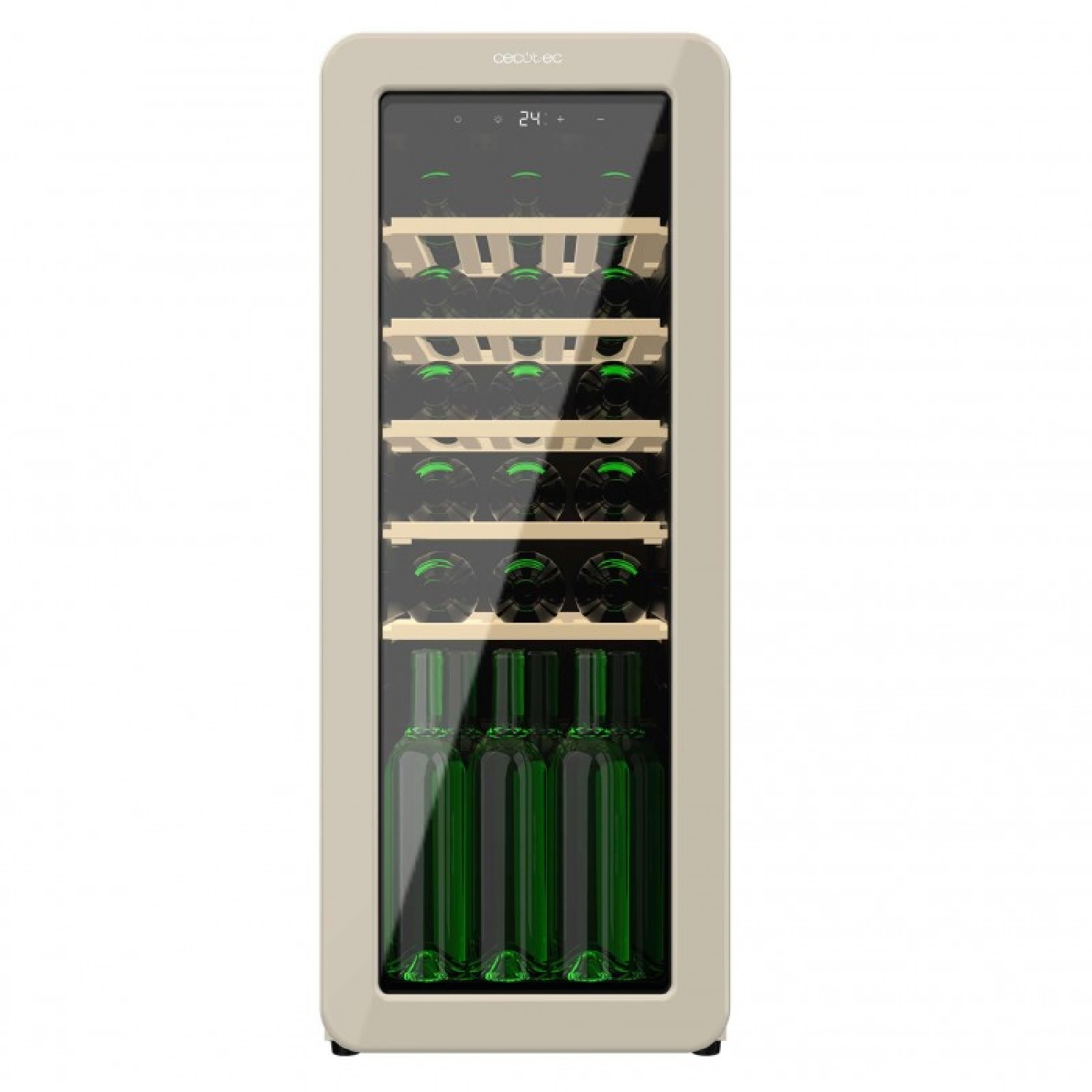 Cecotec Vinoteca 24 Botellas Retro Bolero Grandsommelier Origin 24 Hit Beige. Acabado En Beige Control Led, Temp. 5-20ºC