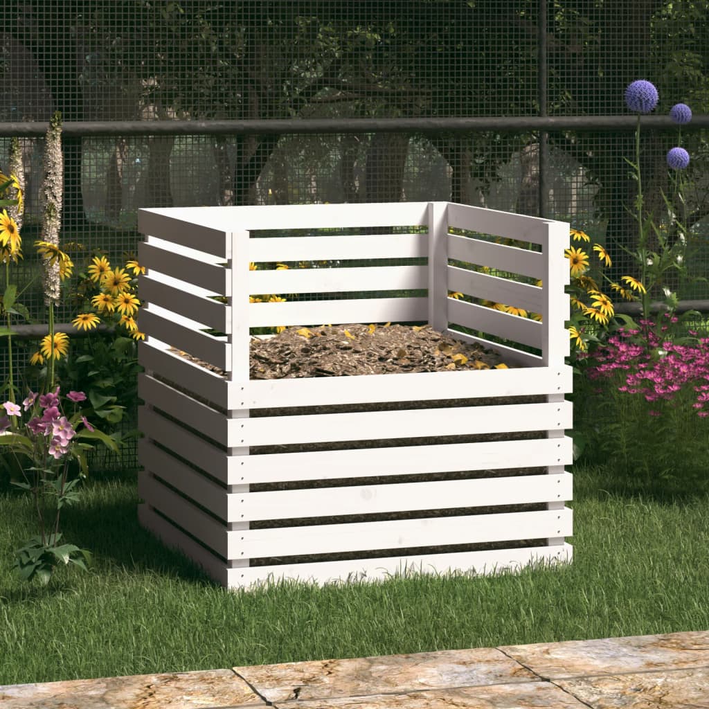 vidaXL Compostador de Contenedor Desechos Cocina Color Blanco,  Gris,  Marrón miel y mas