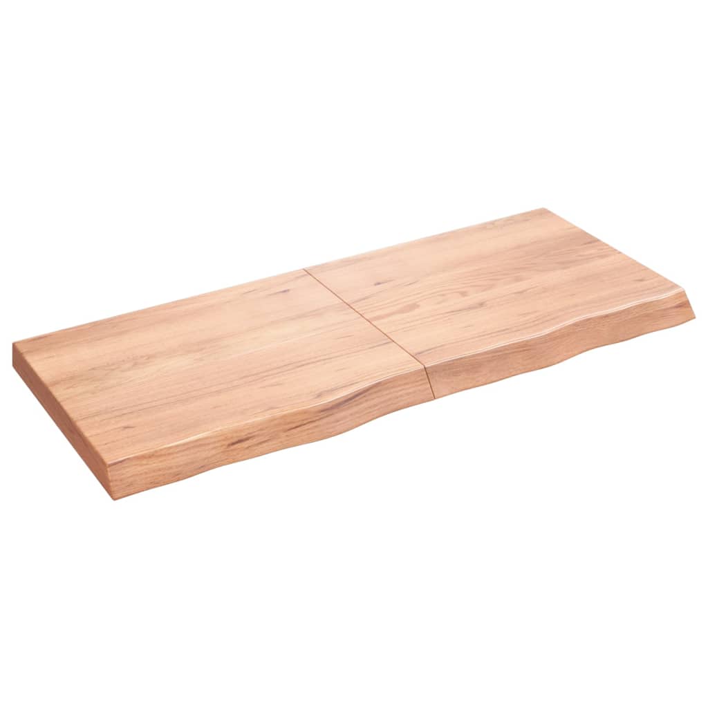 Vidaxl Estante de Pared de Madera Maciza de Roble Sin Tratar 120x50x(2-6) Cm Natural