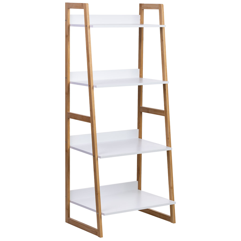 Wonderlust Deco - Estantería de madera 4 baldas blanca 50x36x120h cm Blanco 50x36x120h cm