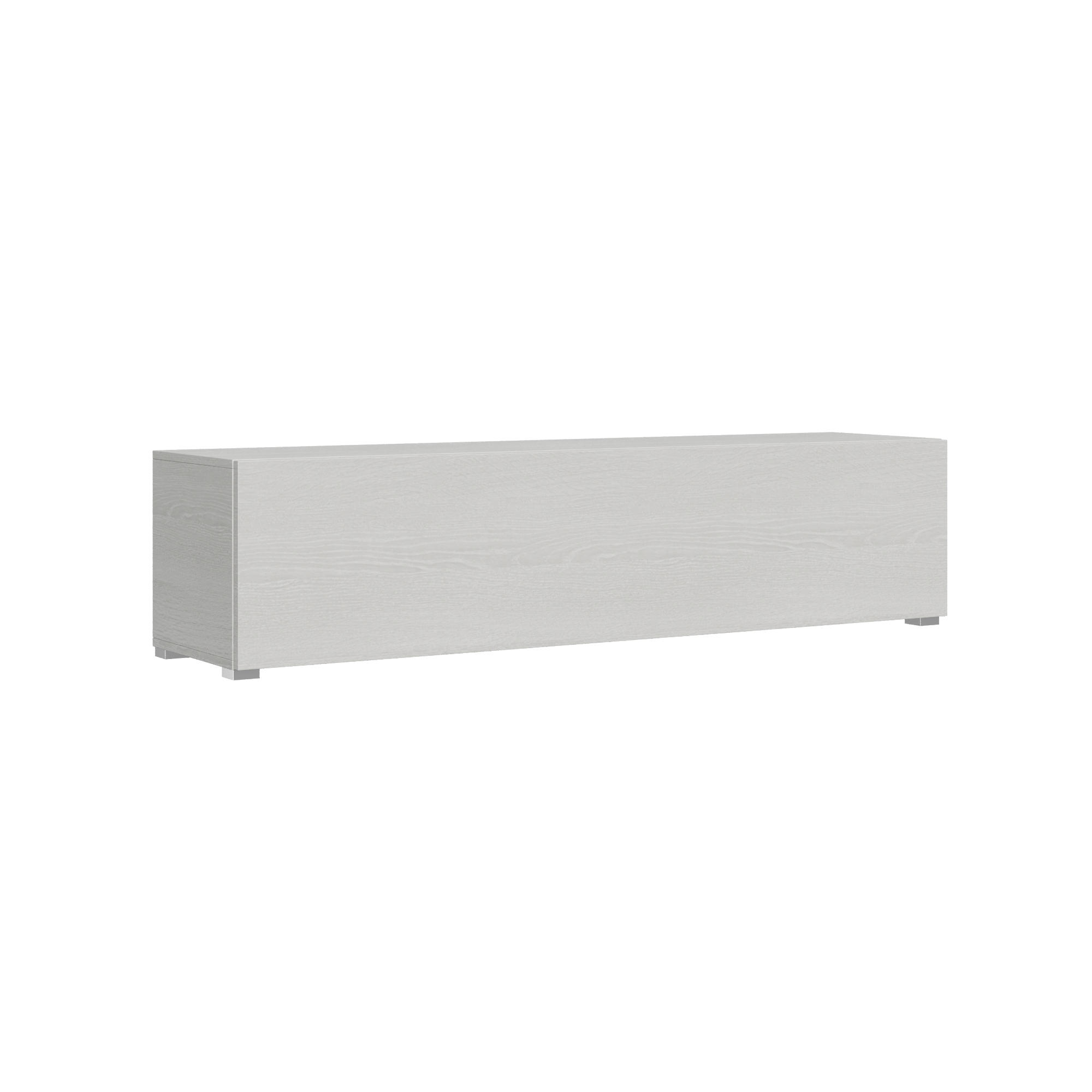 Mueble TV abatible con paso de cables L.173,6 H.40 P.39,2 con patas Fresno blanco - Itamoby