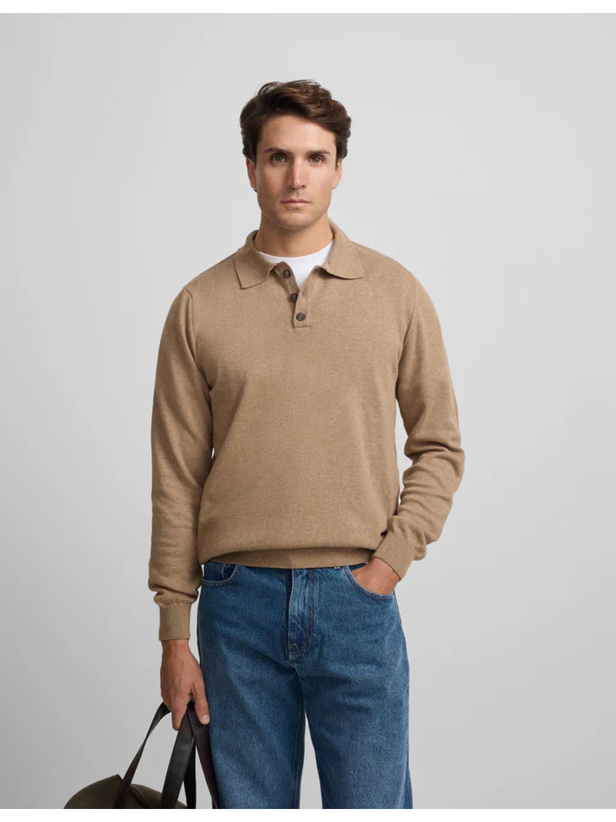 Jersey Silbon Cuello Polo Beige Hombre SILBON Raíz Inicio MARCAS SILBON JERSEYS Y SUDADERAS SILBON HOMBRE ROPA JERSEIS Y CARDIGAN