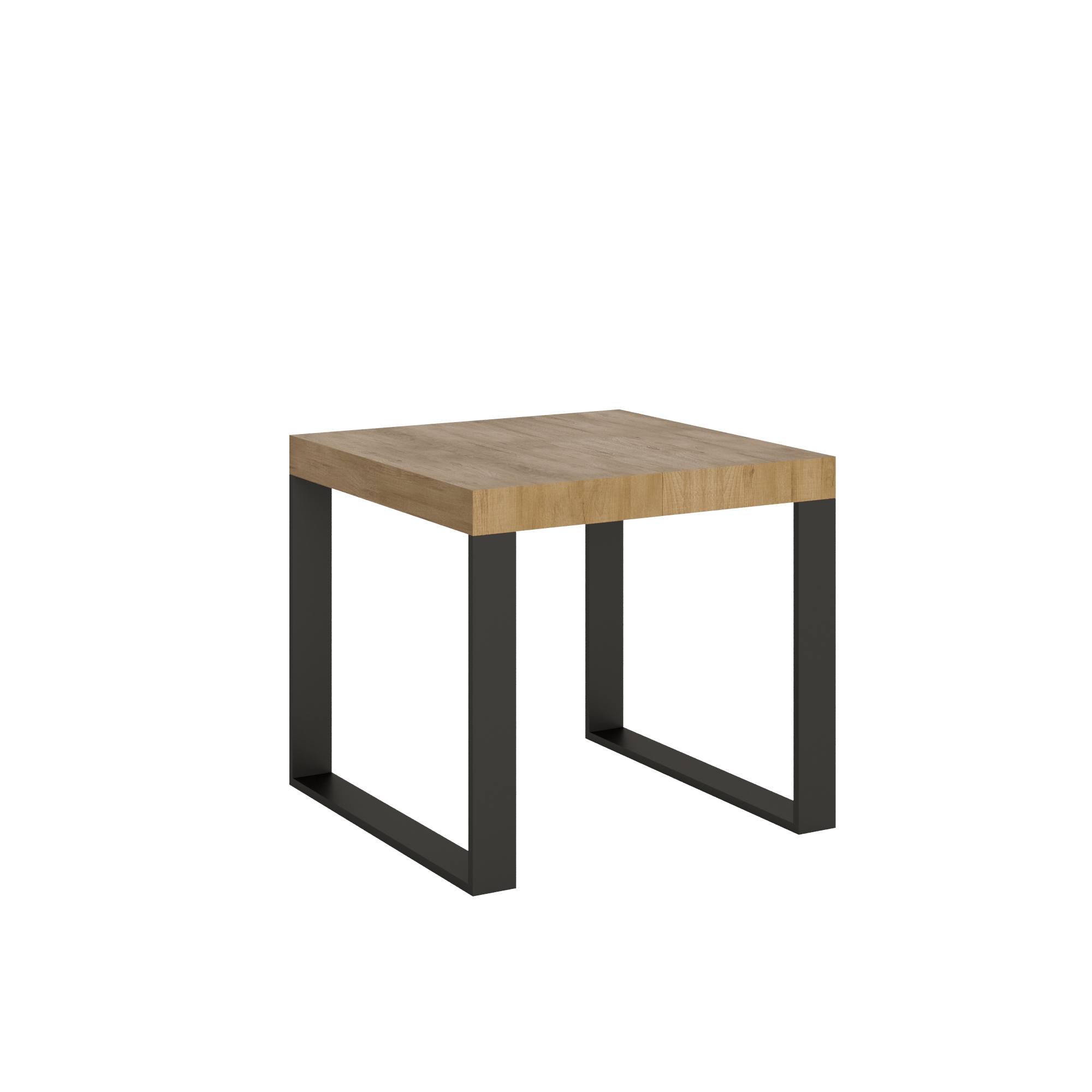 Mesa extensible 90x90/246 cm Tecno Quercia Natura Estructura Antracita - Itamoby