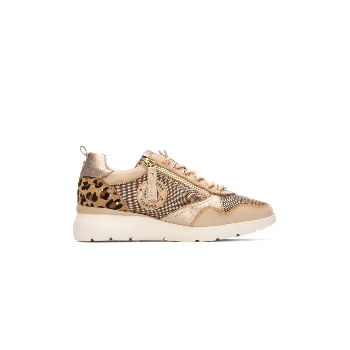 Zapatillas Carmela 162513 Beige/Leopardo Mujer